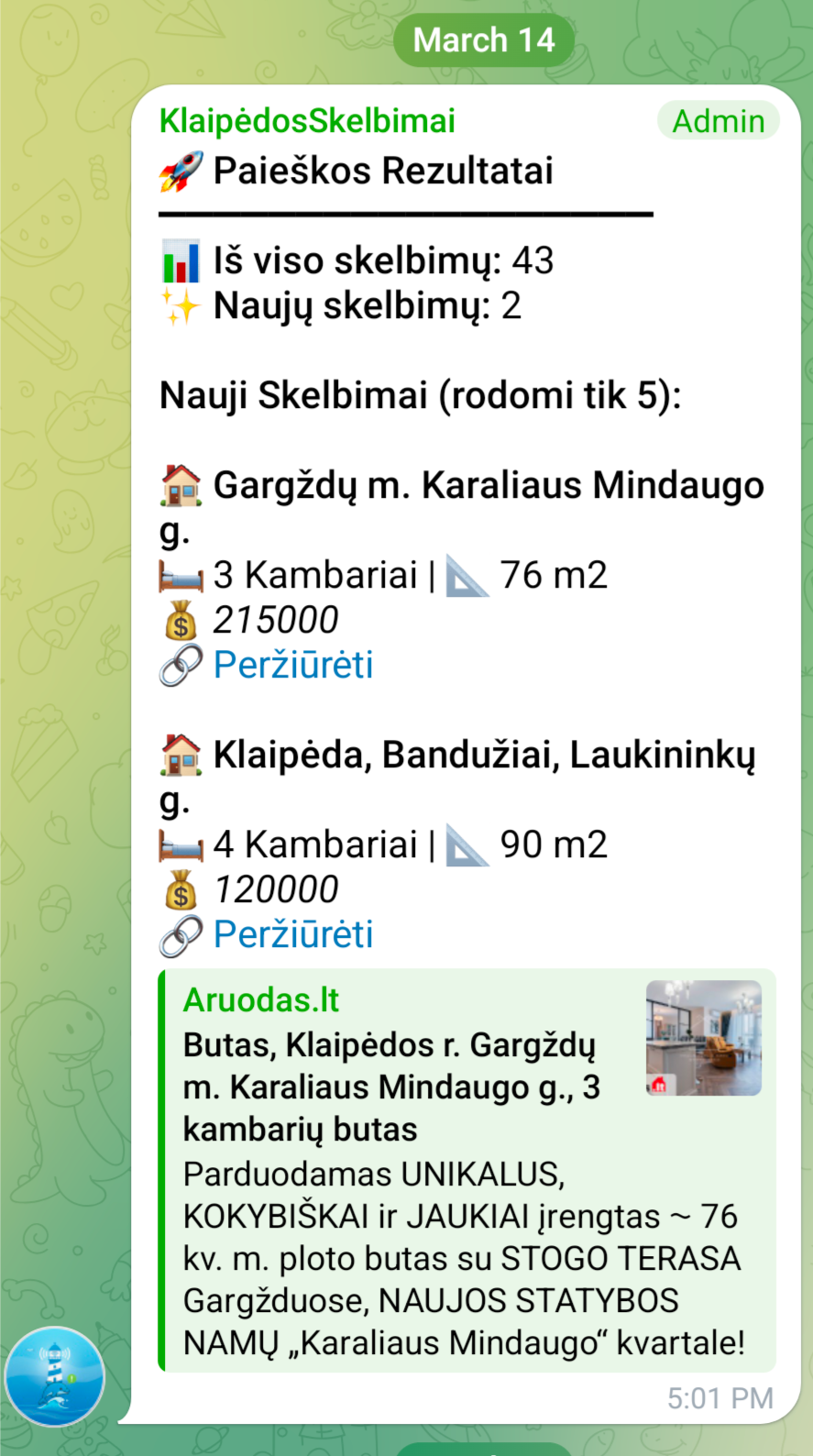 Real estate scraper notification